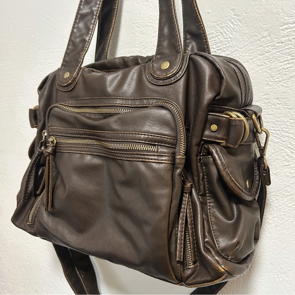 VINTAGE Elegant Brown Leather Tote Bag - Picture 3 of 8